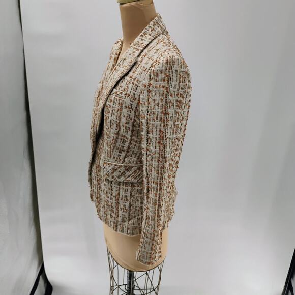 Veronica Beard Cutaway Dickey Tweed Blazer Jacket - Ivory - Size 4 - Picture 6 of 13